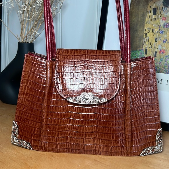 Vintage Faux Croc Leather Purse - Picture 4 of 8